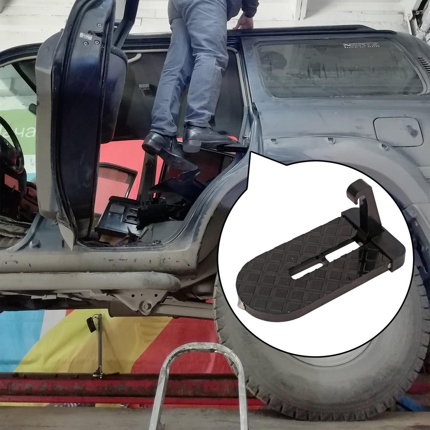 2 in 1 Foldable Car Folding Stepping Ladder