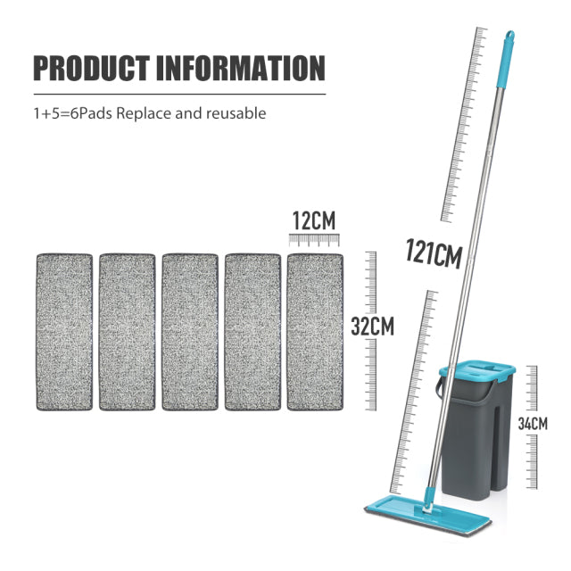 Flat Squeeze Mop and Bucket
